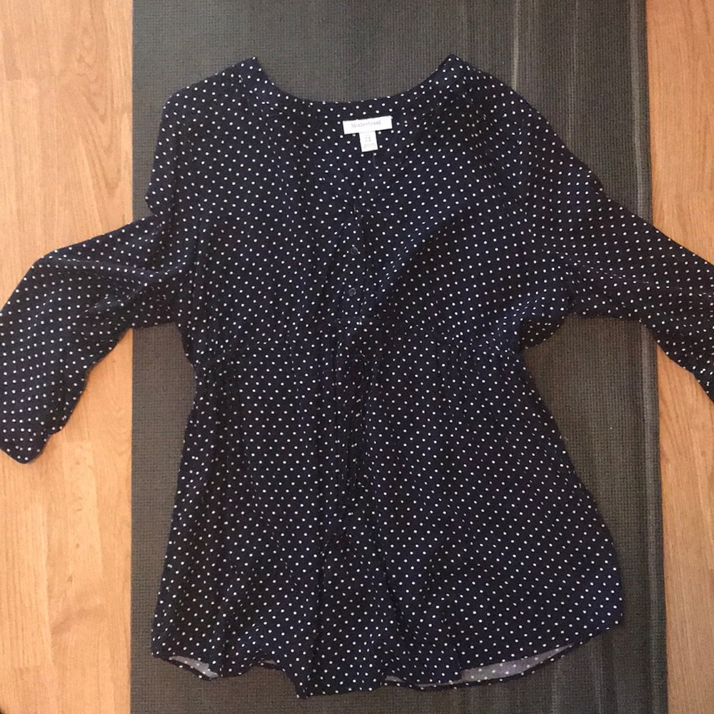 Navy and white maternity tunic